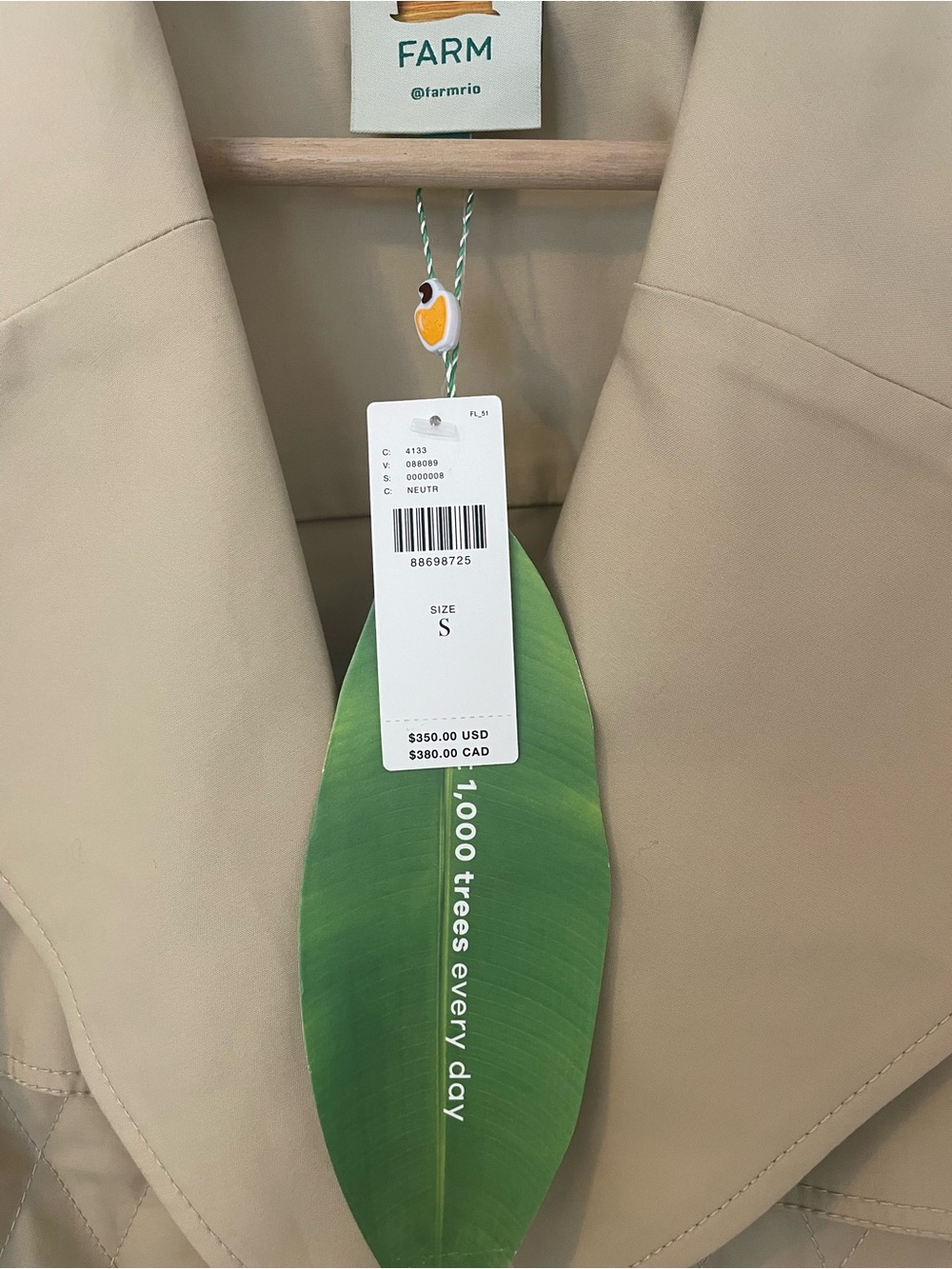 NWT Farm Rio Timeless Trench Coat - Picture 7 of 10